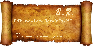 Bánovics Renátó névjegykártya